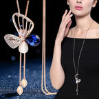 Long Necklaces& Pendants for Women Collier Femme Geometric Fashion Crystal Jewelry nowadaysfashion