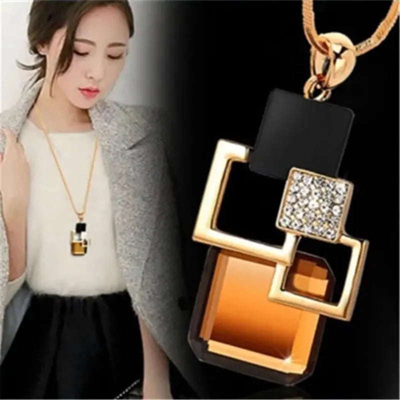 Long Necklaces& Pendants for Women Collier Femme Geometric Fashion Crystal Jewelry nowadaysfashion