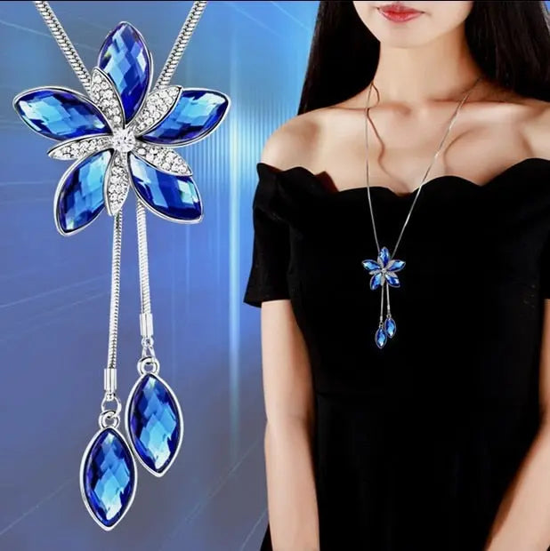 Long Necklaces& Pendants for Women Collier Femme Geometric Fashion Crystal Jewelry nowadaysfashion