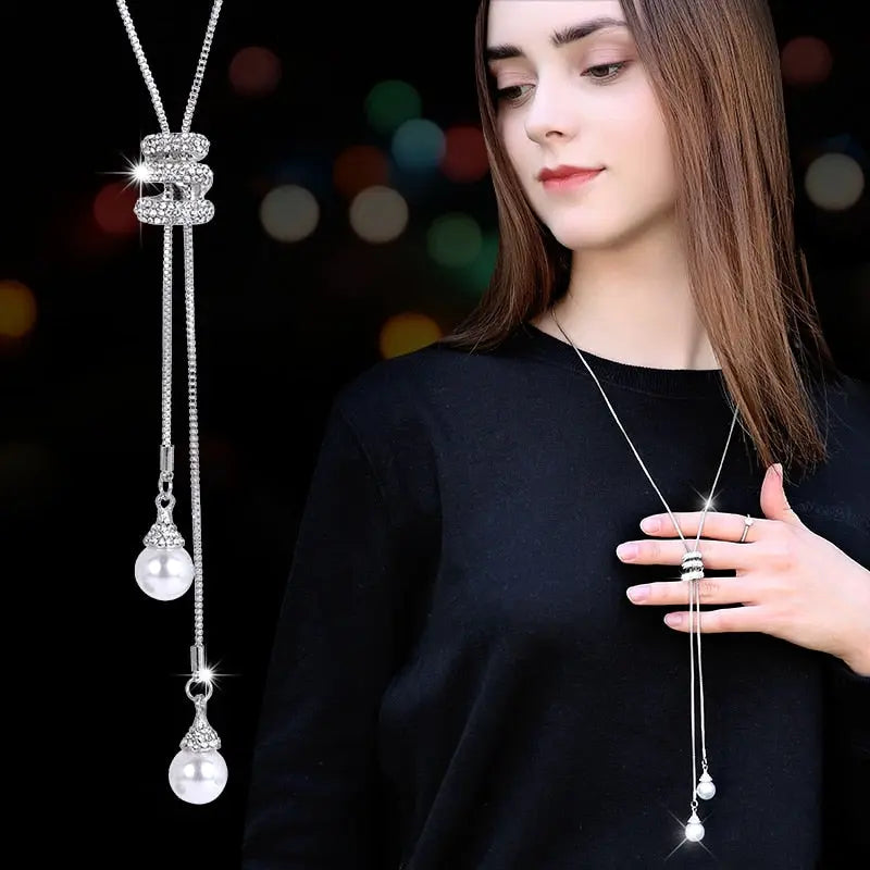Long Necklaces& Pendants for Women Collier Femme Geometric Fashion Crystal Jewelry nowadaysfashion