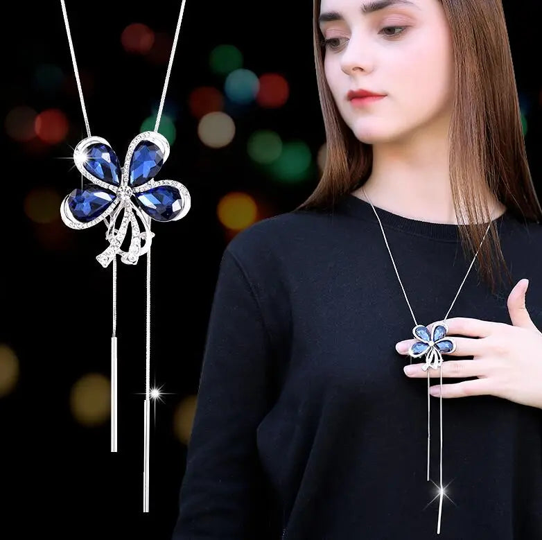 Long Necklaces& Pendants for Women Collier Femme Geometric Fashion Crystal Jewelry nowadaysfashion