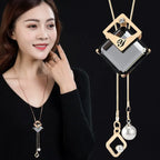Long Necklaces& Pendants for Women Collier Femme Geometric Fashion Crystal Jewelry nowadaysfashion