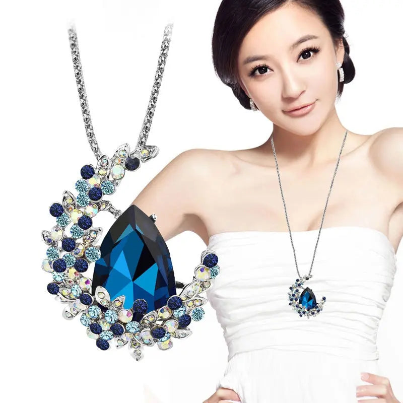Long Necklaces& Pendants for Women Collier Femme Geometric Fashion Crystal Jewelry nowadaysfashion