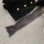 Long Sleeve Lace Embroidery Shirt Women Double Breasted Playsuits Slim Velvet Jumpsuits nowadaysfashion