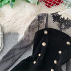 Long Sleeve Lace Embroidery Shirt Women Double Breasted Playsuits Slim Velvet Jumpsuits nowadaysfashion