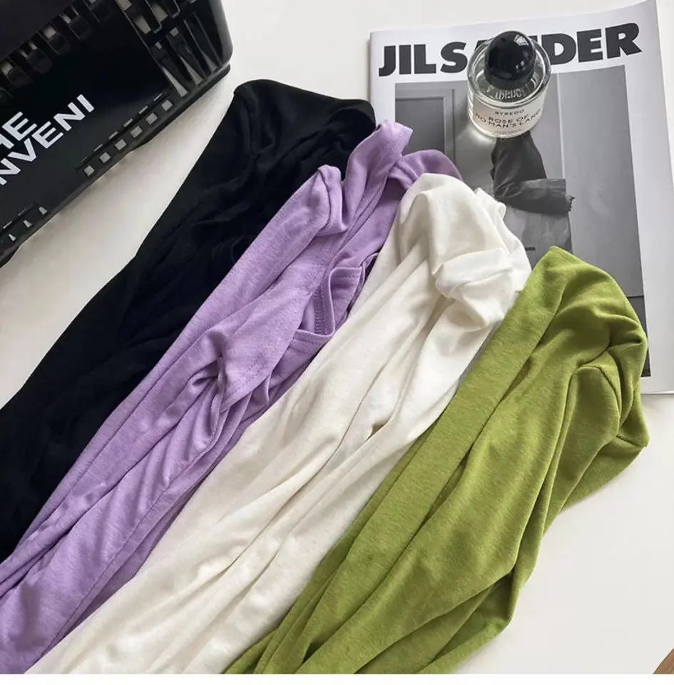 Long Sleeve Tops Women Candy Color Fake Two Piece Skinny T-shirts Female nowadaysfashion