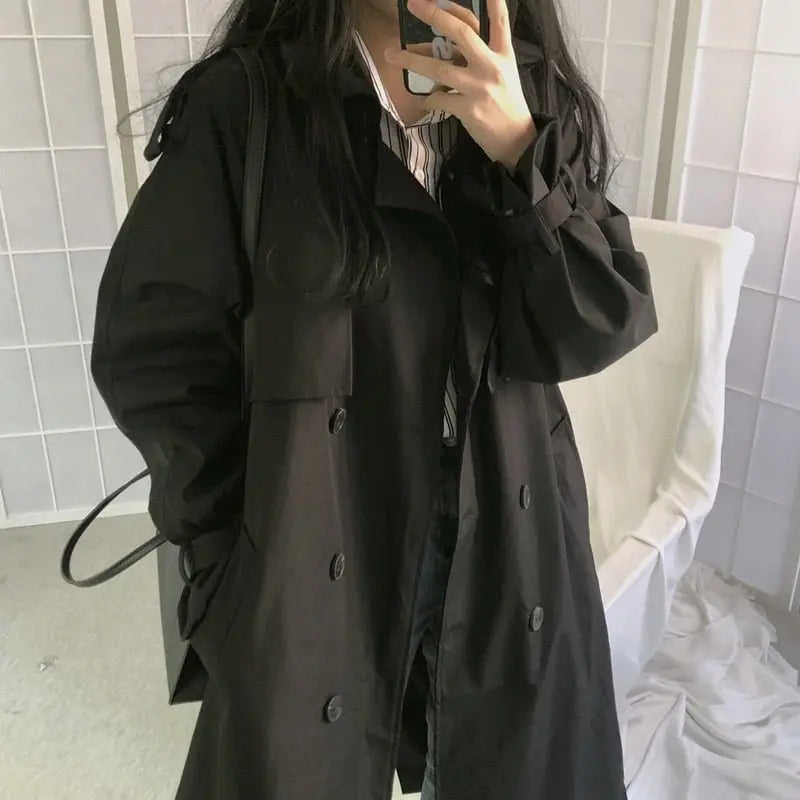Loose Overcoat Autumn Winter Fashion Double-breasted Windbreaker Femme nowadaysfashion