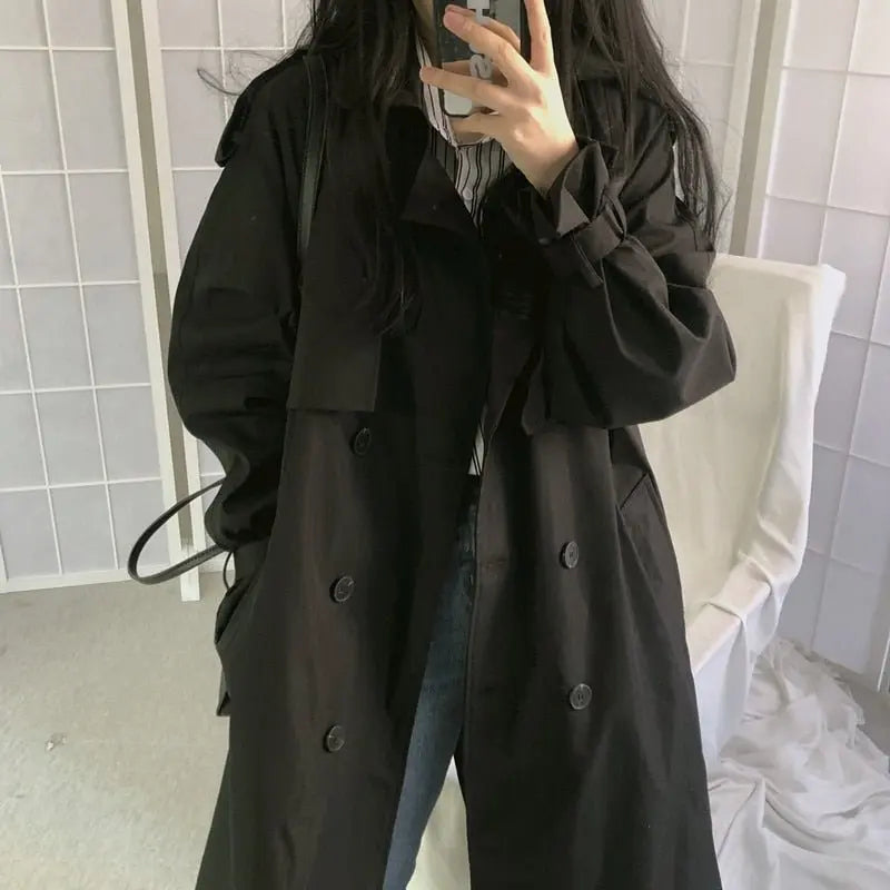 Loose Overcoat Autumn Winter Fashion Double-breasted Windbreaker Femme - Blade & Thread