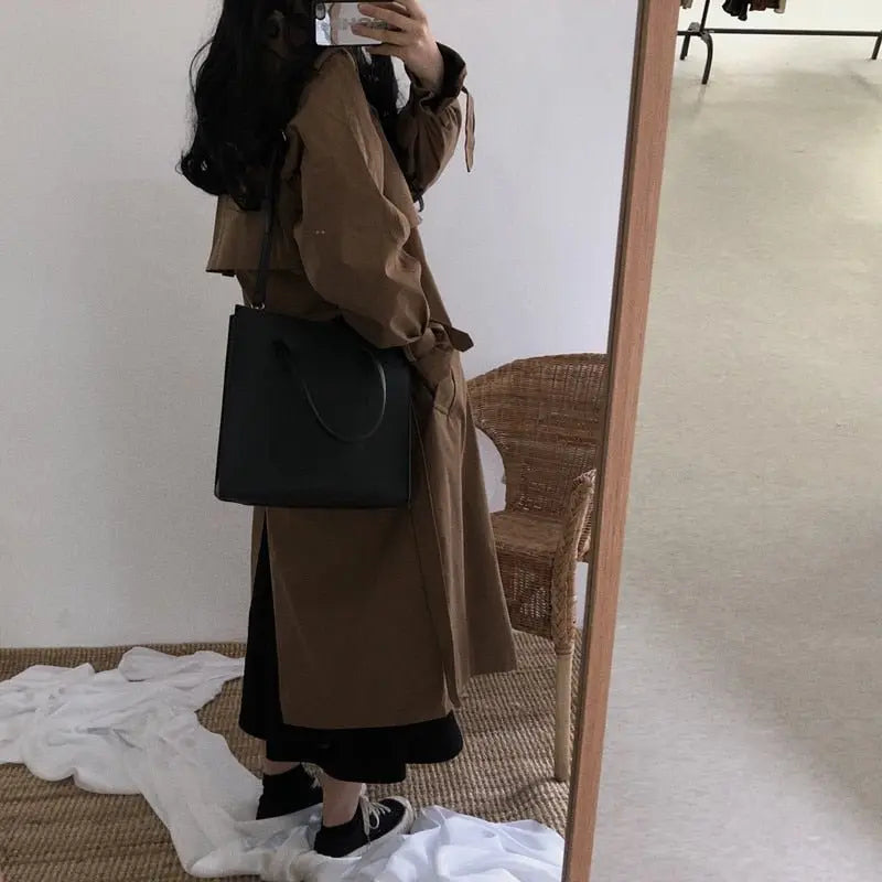 Loose Overcoat Autumn Winter Fashion Double-breasted Windbreaker Femme - Blade & Thread