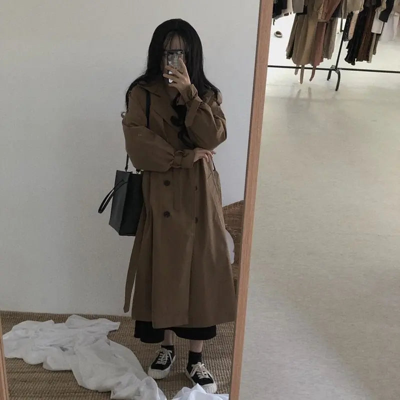 Loose Overcoat Autumn Winter Fashion Double-breasted Windbreaker Femme - Blade & Thread