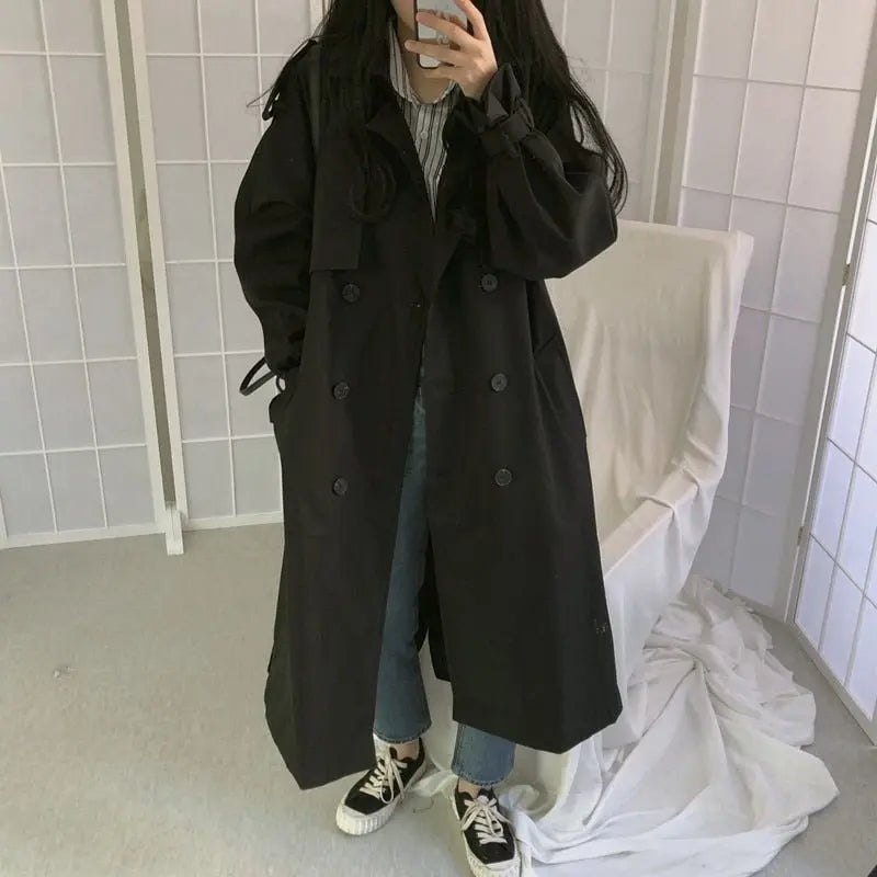 Loose Overcoat Autumn Winter Fashion Double-breasted Windbreaker Femme nowadaysfashion