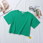 Loose solid color versatile short student T-shirt nowadaysfashion