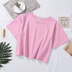 Loose solid color versatile short student T-shirt nowadaysfashion