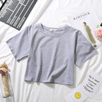 Loose solid color versatile short student T-shirt nowadaysfashion