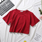 Loose solid color versatile short student T-shirt nowadaysfashion