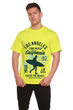Los Angeles Men's Bamboo Viscose/Organic Cotton Short Sleeve Graphic T-Shirt Spun Bamboo