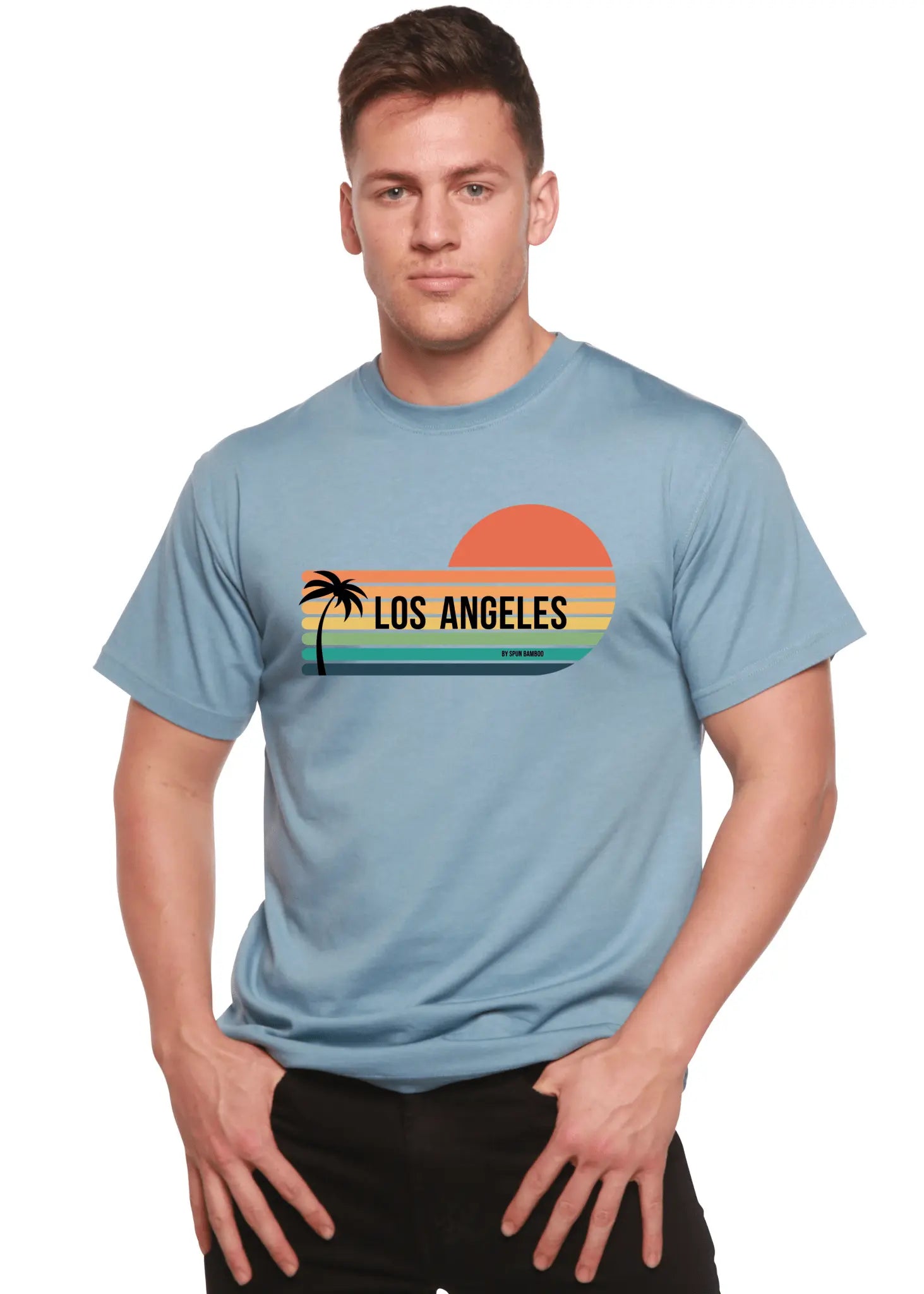 Los Angeles Spun Bamboo Unisex Bamboo Viscose/Organic Cotton Short Sleeve Graphic T-Shirt Spun Bamboo