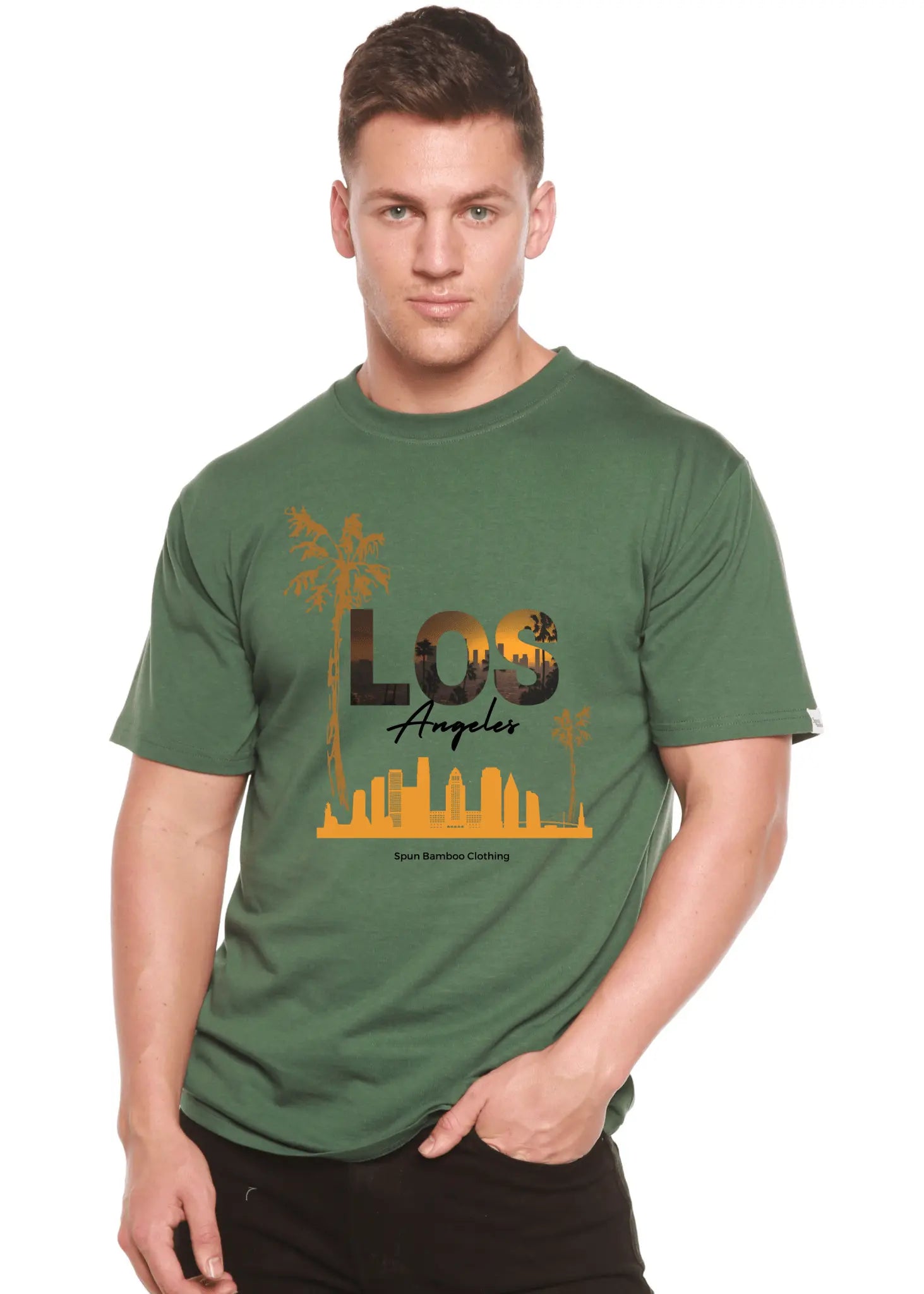 Los Angeles Unisex Bamboo Viscose/Organic Cotton Short Sleeve Graphic T-Shirt - Blade & Thread