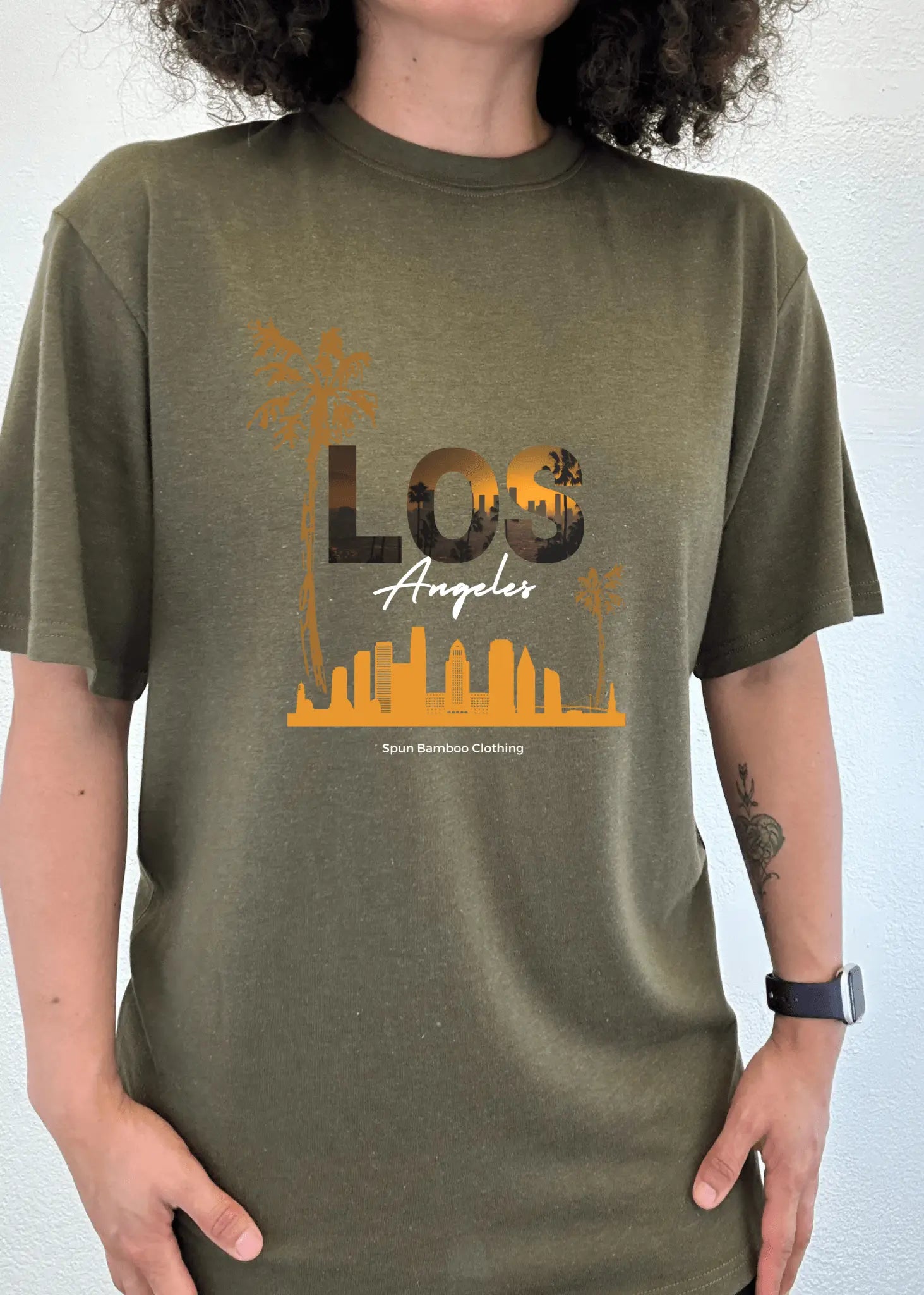 Los Angeles Unisex Bamboo Viscose/Organic Cotton Short Sleeve Graphic T-Shirt - Blade & Thread
