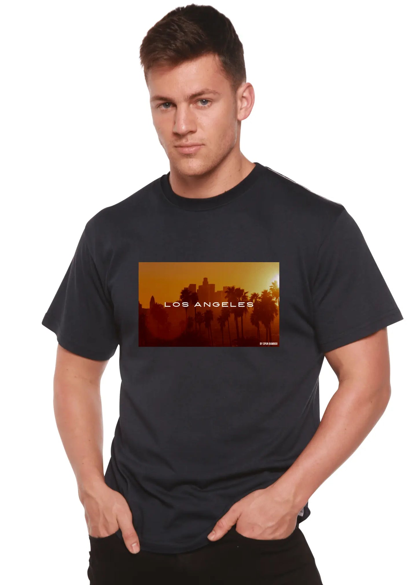 Los Angeles Unisex Bamboo Viscose/Organic Cotton Short Sleeve Graphic T-Shirt - Blade & Thread