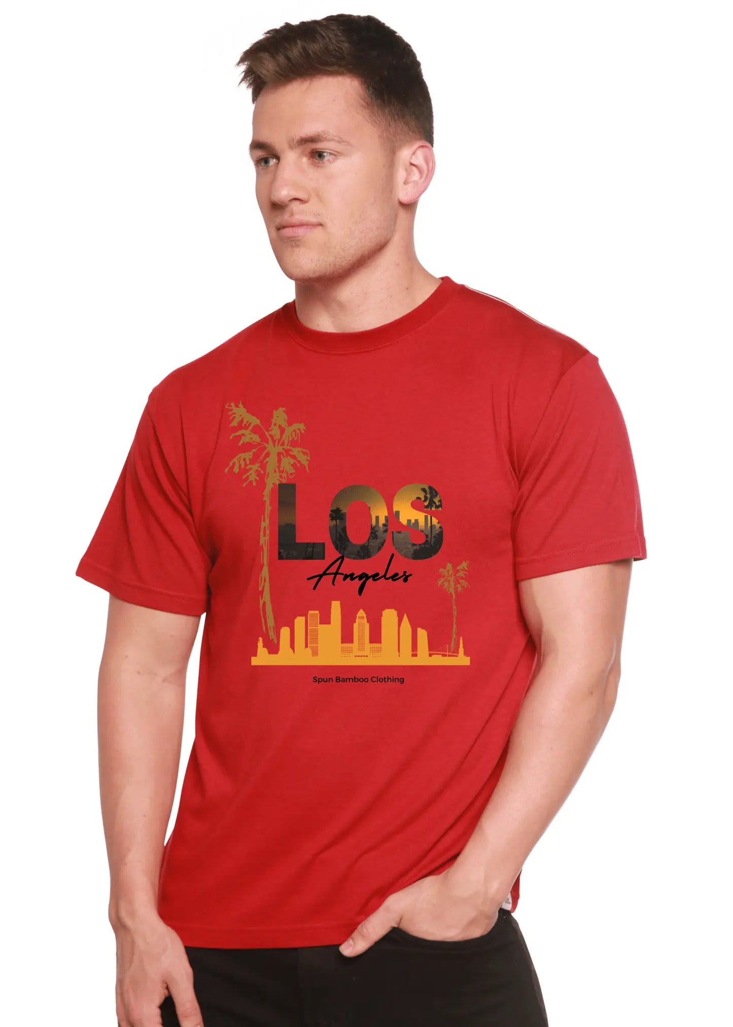 Los Angeles Unisex Bamboo Viscose/Organic Cotton Short Sleeve Graphic T-Shirt - Blade & Thread