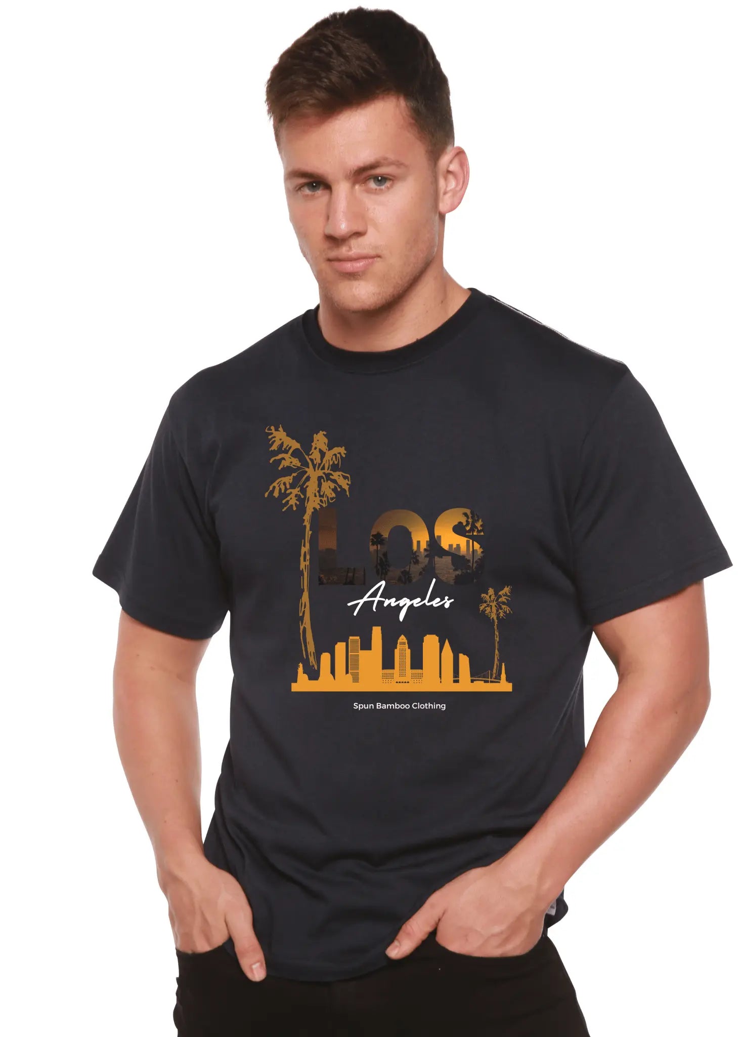 Los Angeles Unisex Bamboo Viscose/Organic Cotton Short Sleeve Graphic T-Shirt - Blade & Thread