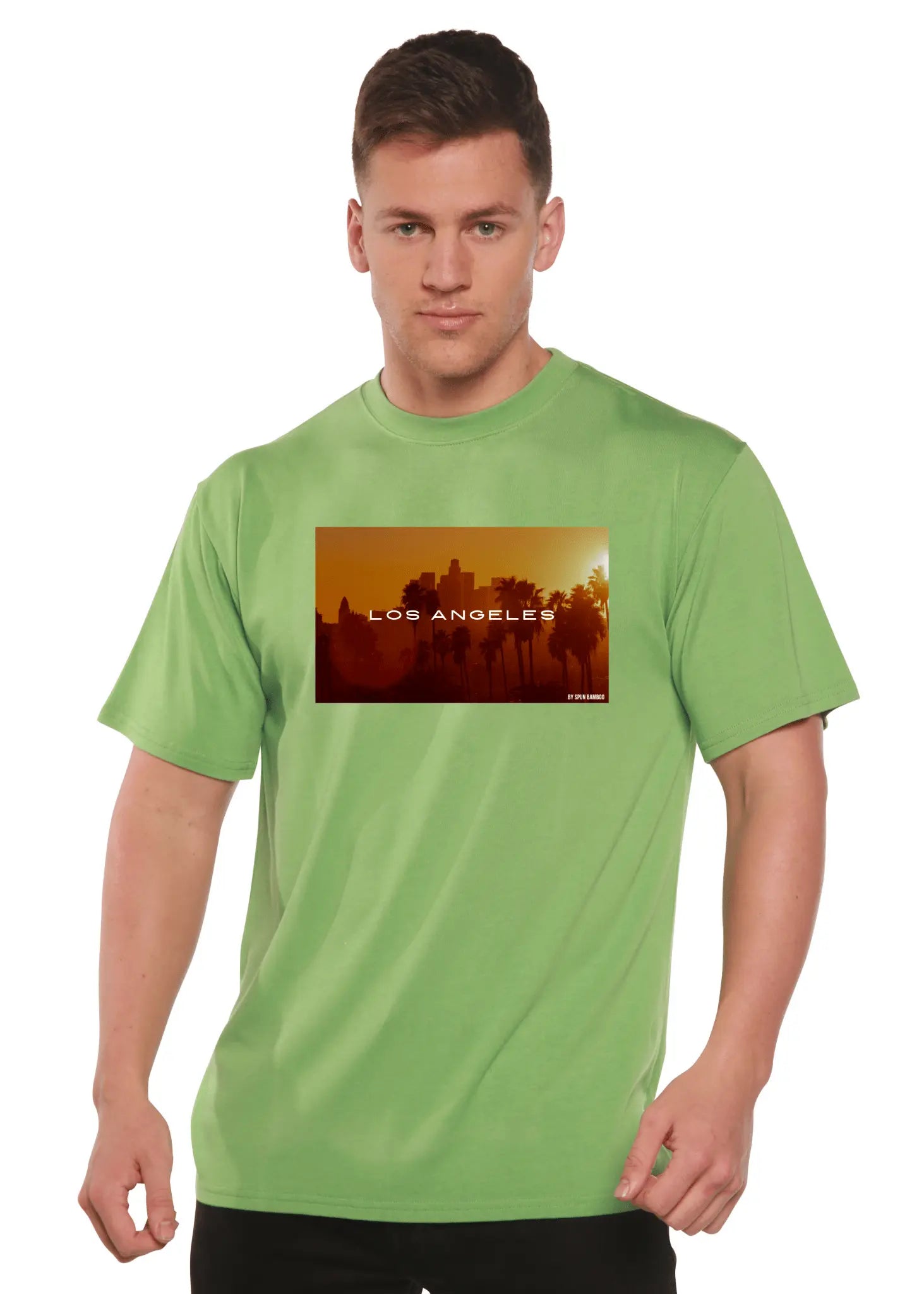 Los Angeles Unisex Bamboo Viscose/Organic Cotton Short Sleeve Graphic T-Shirt Spun Bamboo