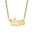 Love Butterfly Decorated Double Name Necklace Couple Gift nowadaysfashion
