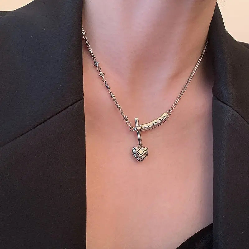 Love cross necklace women's personality hip hop clavicle necklace - Blade & Thread