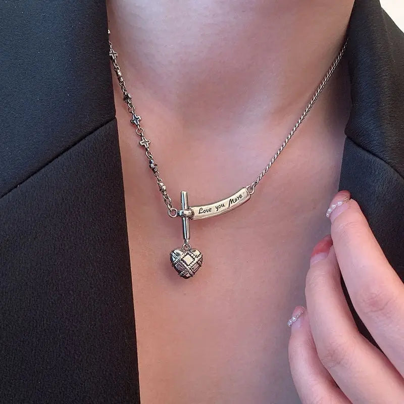 Love cross necklace women's personality hip hop clavicle necklace - Blade & Thread