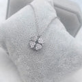Love Heart Shaped Double Side Moonstone Magnetic Four Leaf Clover Good Pendant Necklace nowadaysfashion