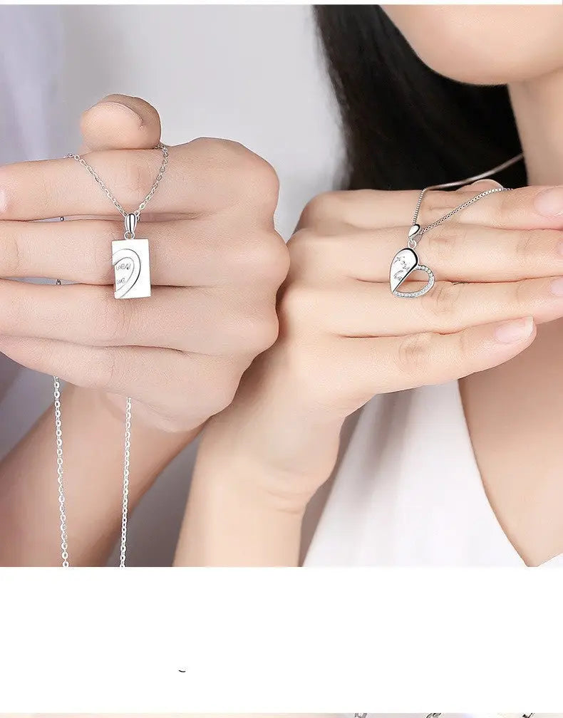 Love interlocking couple necklace - Blade & Thread