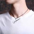 Love Music Exquisite Guitar Shaped Pendant Leather Rope Clavicle Chain Jewelry nowadaysfashion