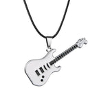 Love Music Exquisite Guitar Shaped Pendant Leather Rope Clavicle Chain Jewelry nowadaysfashion