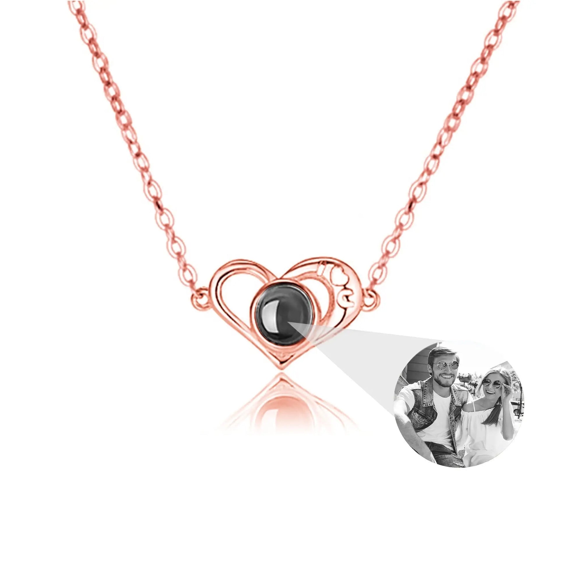 Love projection necklace with customizable photos memory of love Valentin - Blade & Thread