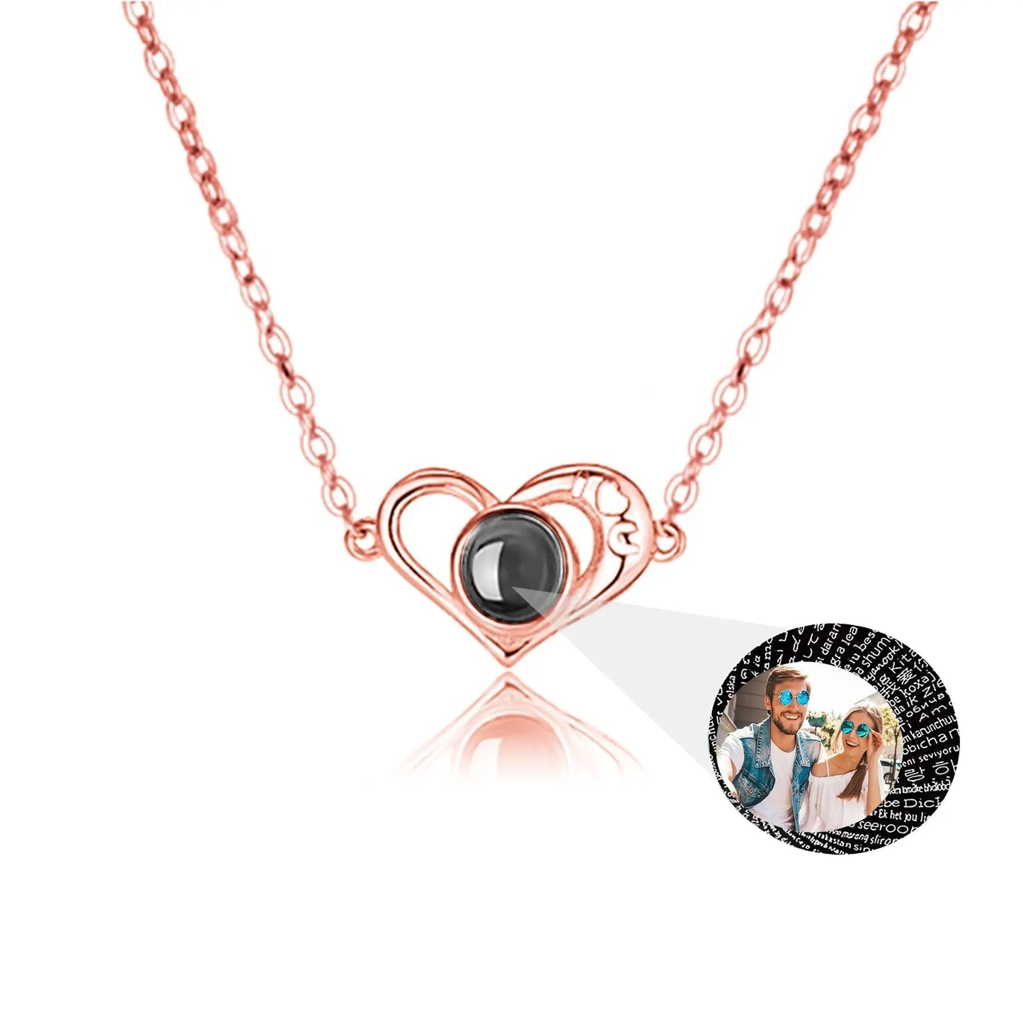 Love projection necklace with customizable photos memory of love Valentin - Blade & Thread