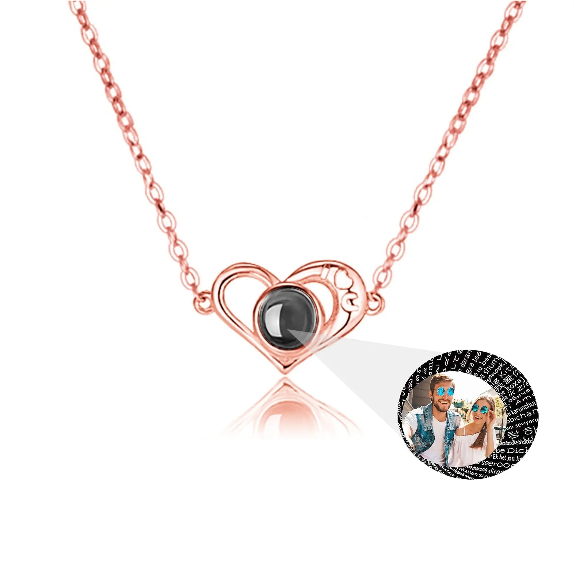 Love projection necklace with customizable photos memory of love Valentin - Blade & Thread
