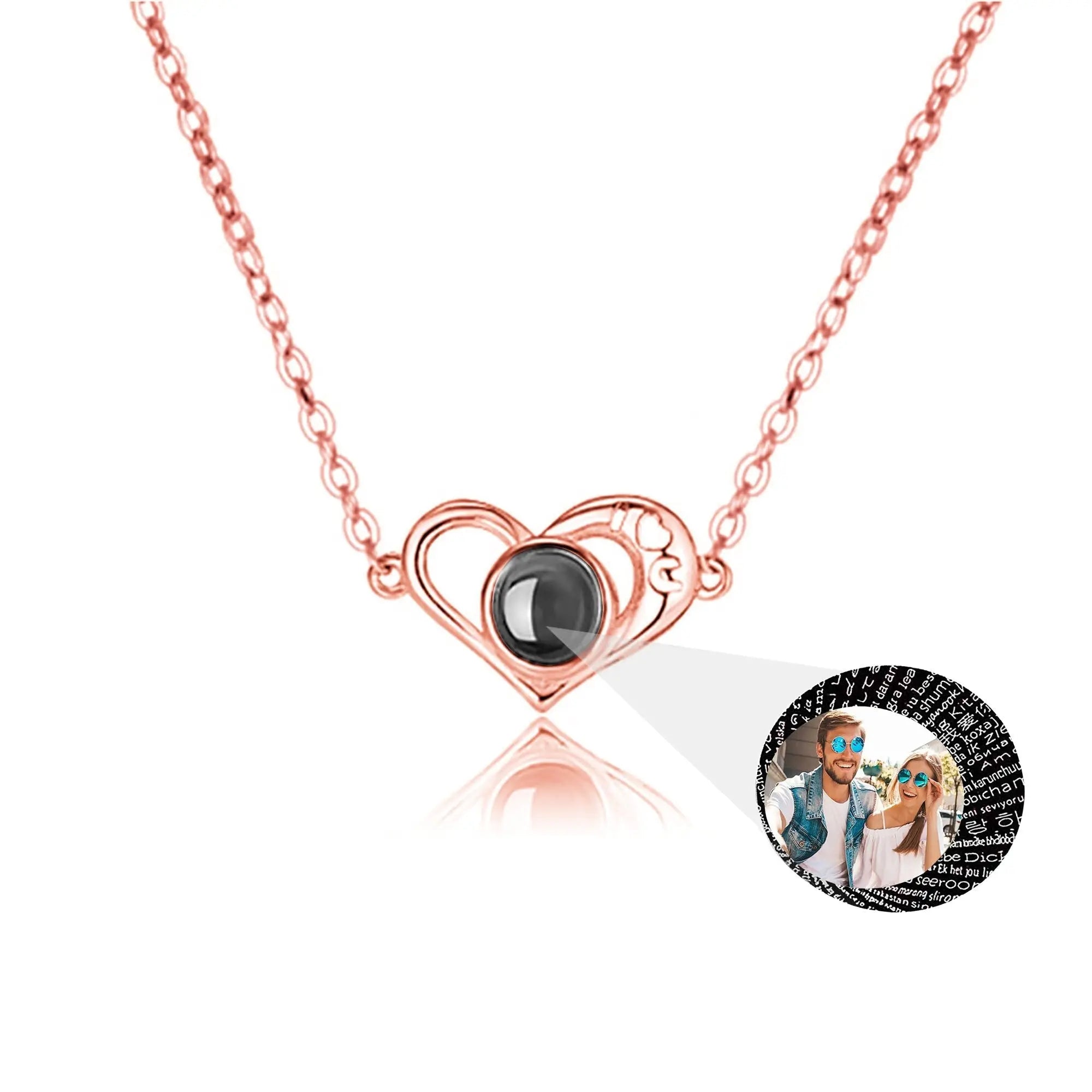 Love projection necklace with customizable photos memory of love Valentin nowadaysfashion
