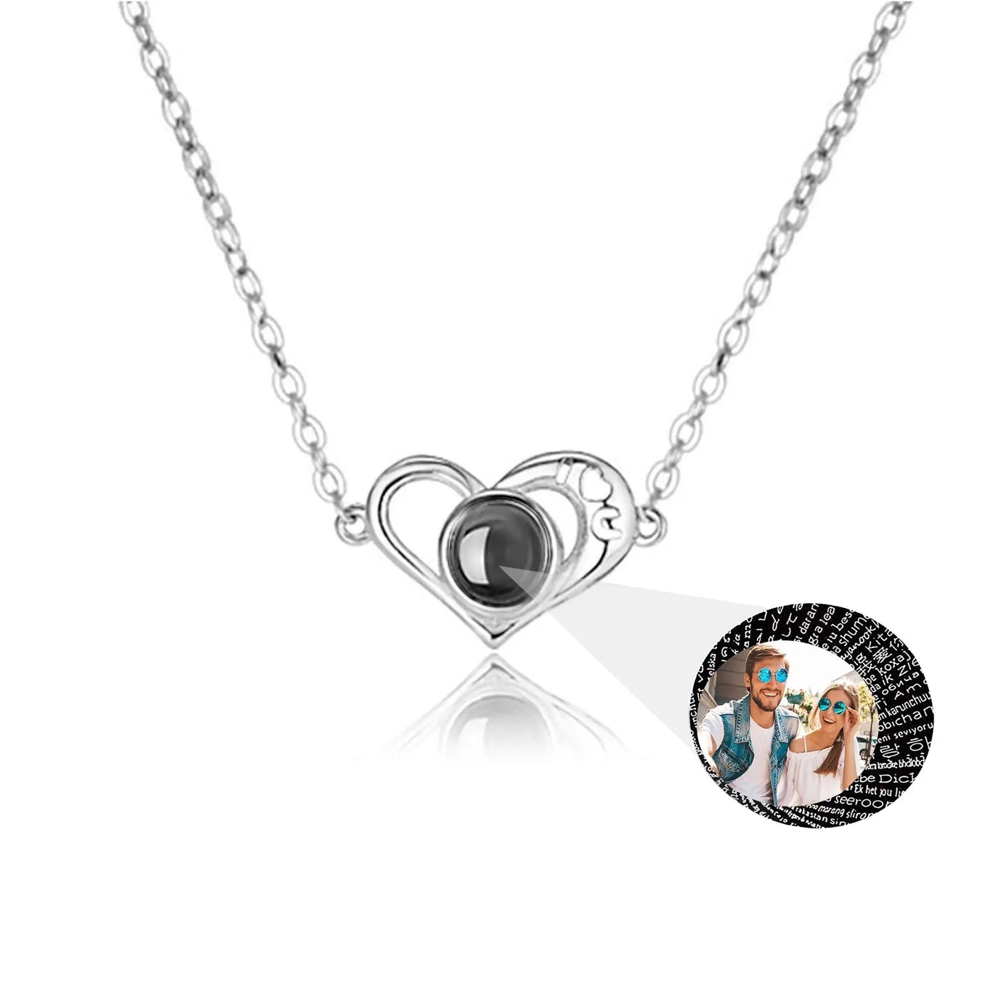 Love projection necklace with customizable photos memory of love Valentin - Blade & Thread