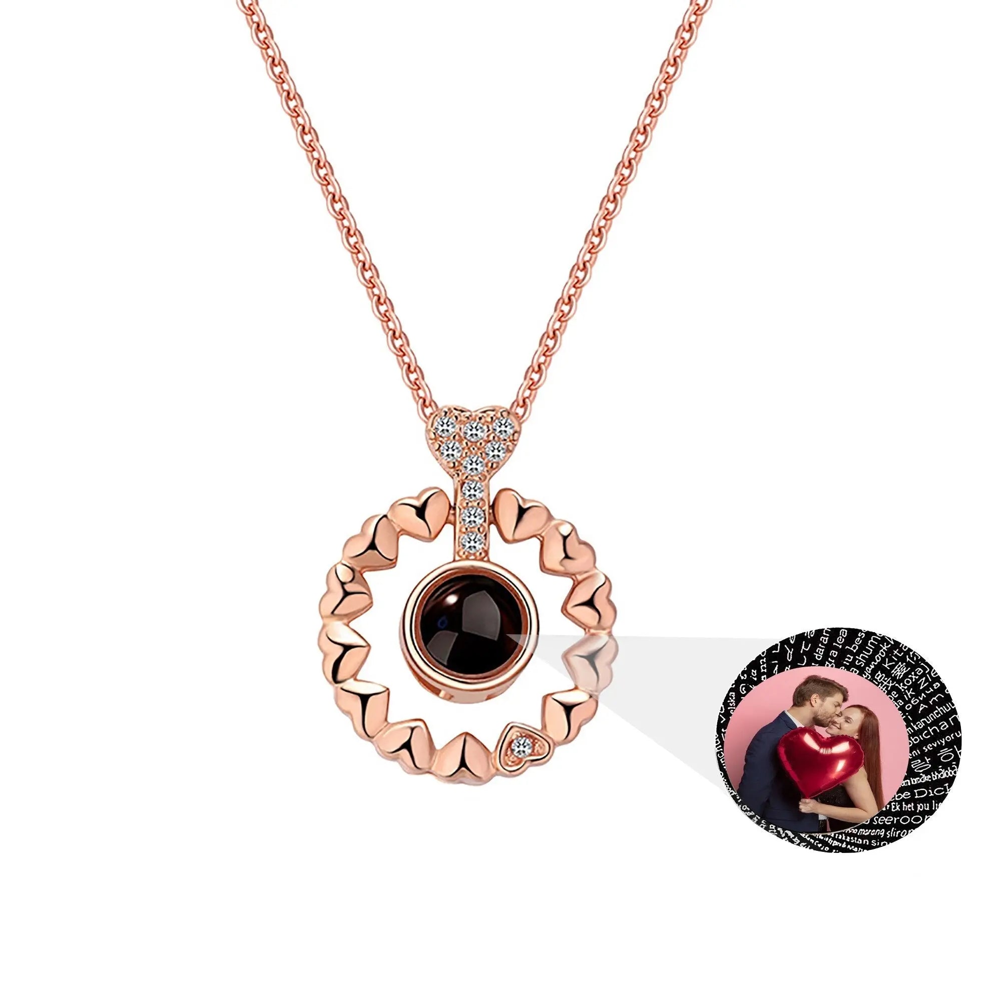 Love projection necklace with customizable photos Necklace Heart Pendant nowadaysfashion