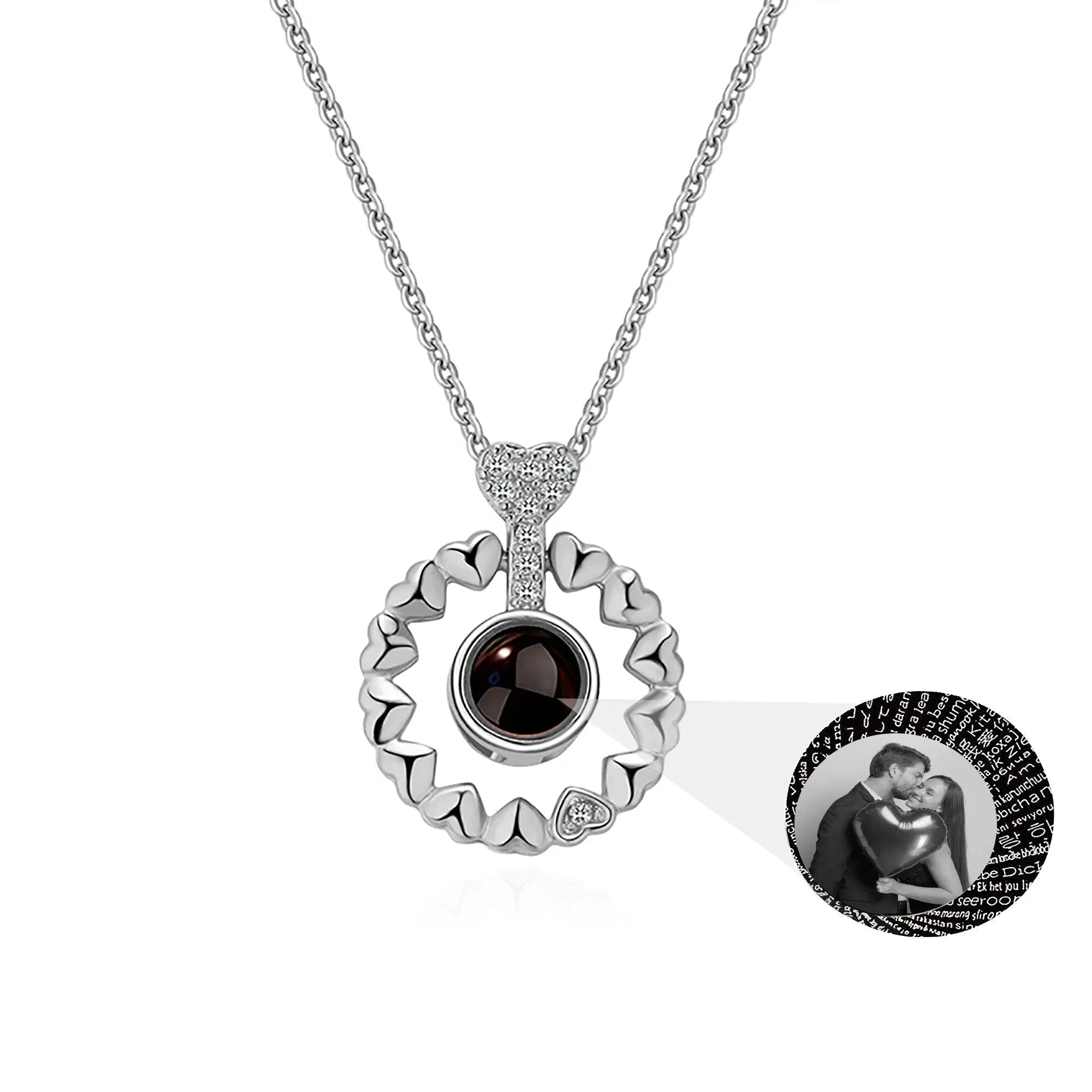 Love projection necklace with customizable photos Necklace Heart Pendant nowadaysfashion