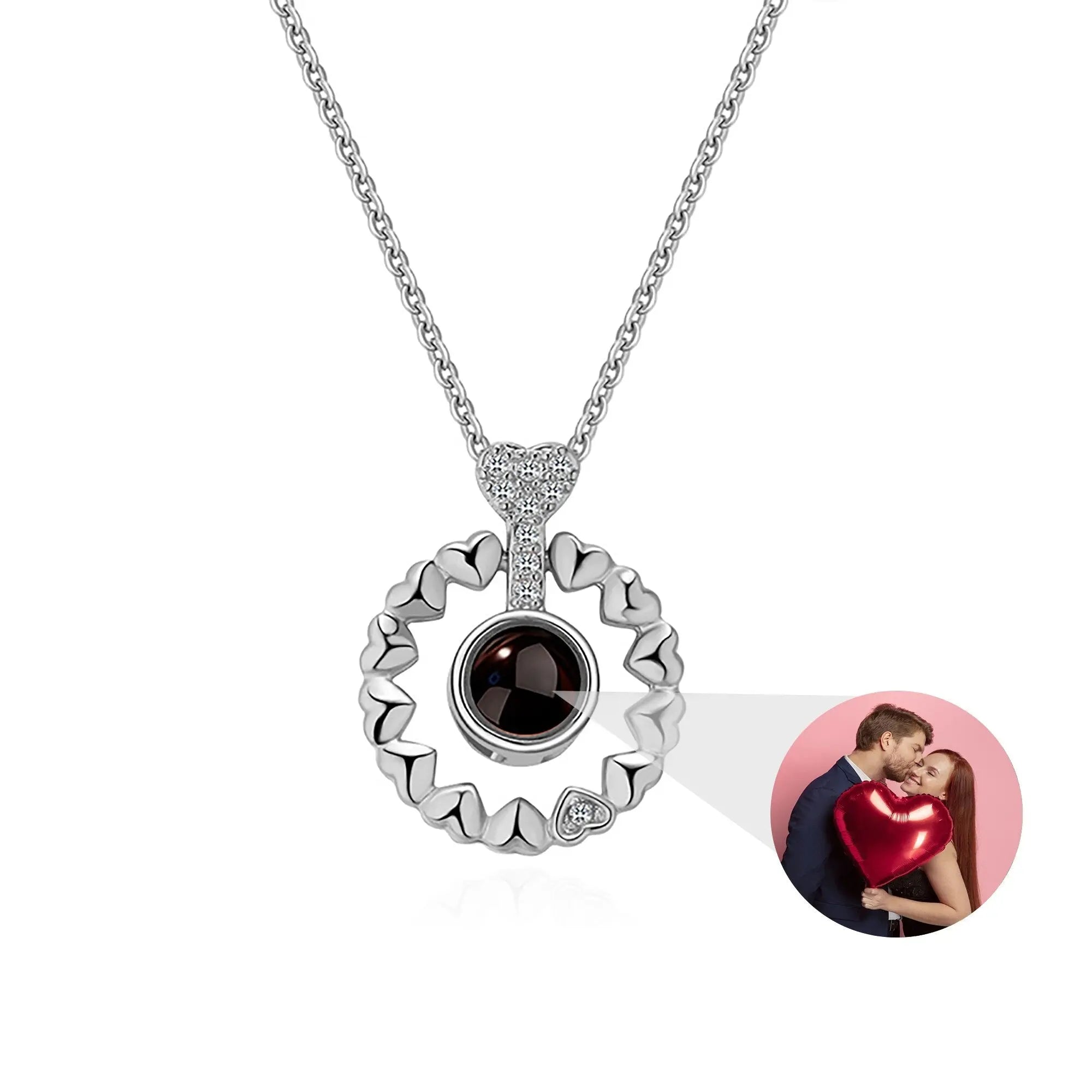 Love projection necklace with customizable photos Necklace Heart Pendant nowadaysfashion