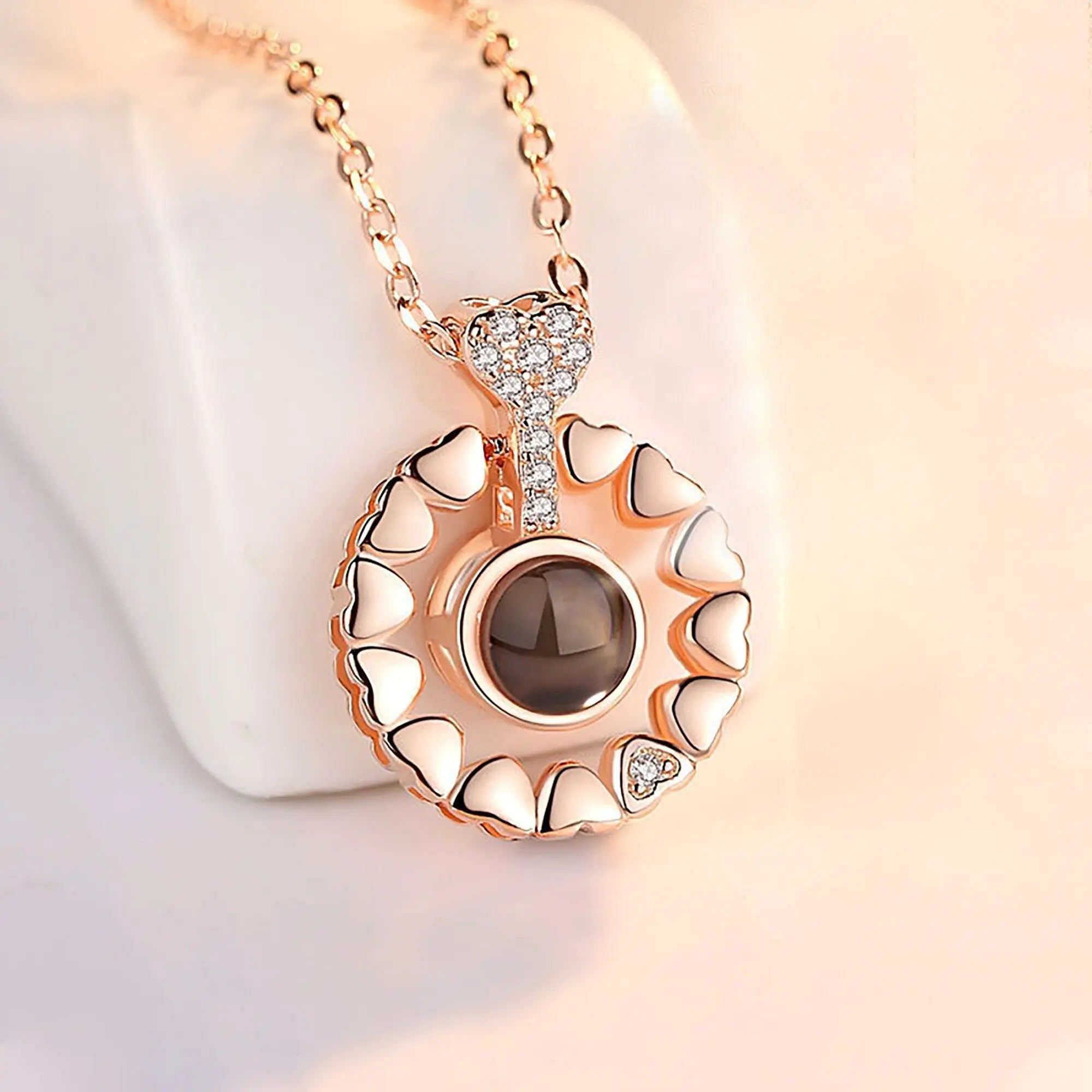 Love projection necklace with customizable photos Necklace Heart Pendant nowadaysfashion