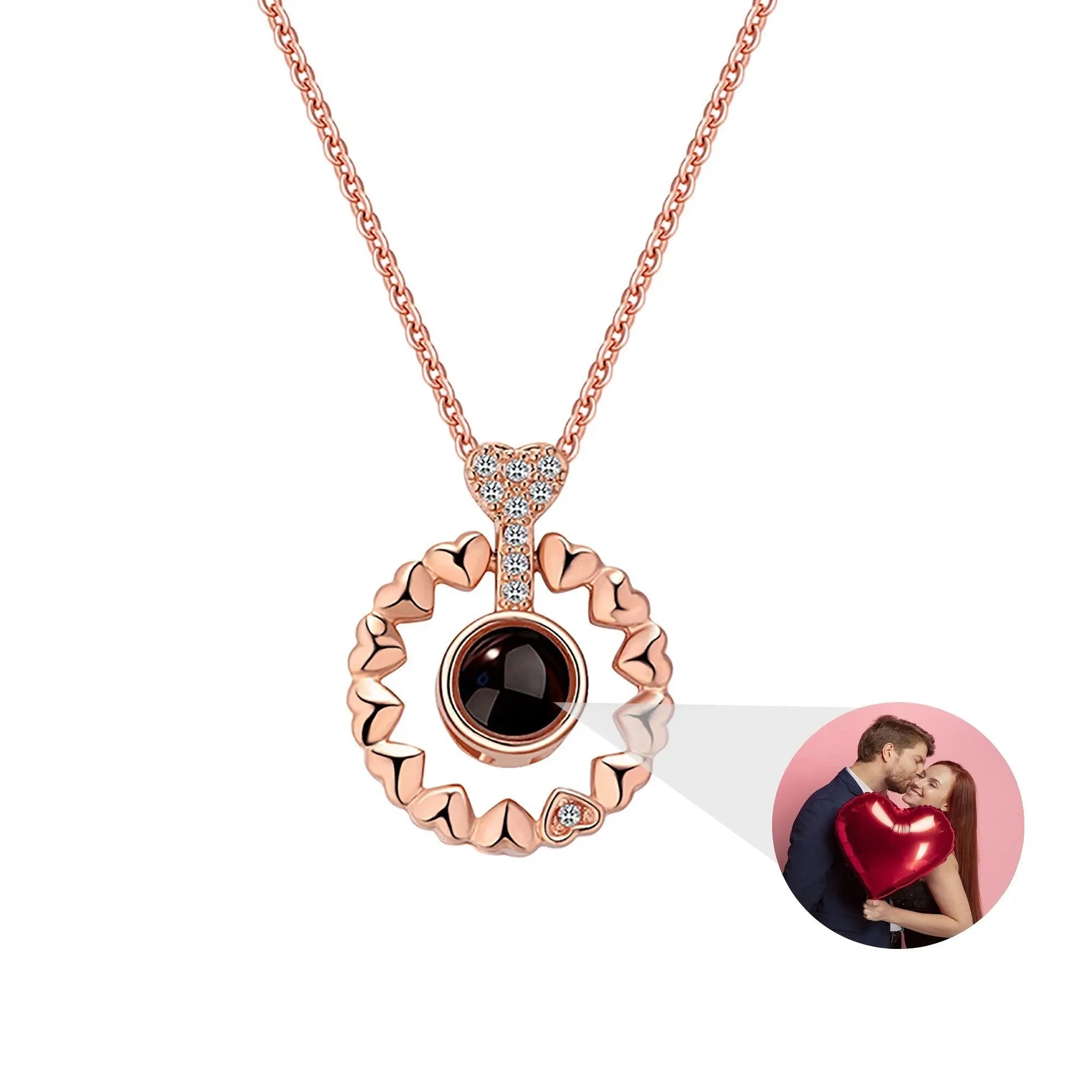 Love projection necklace with customizable photos Necklace Heart Pendant nowadaysfashion