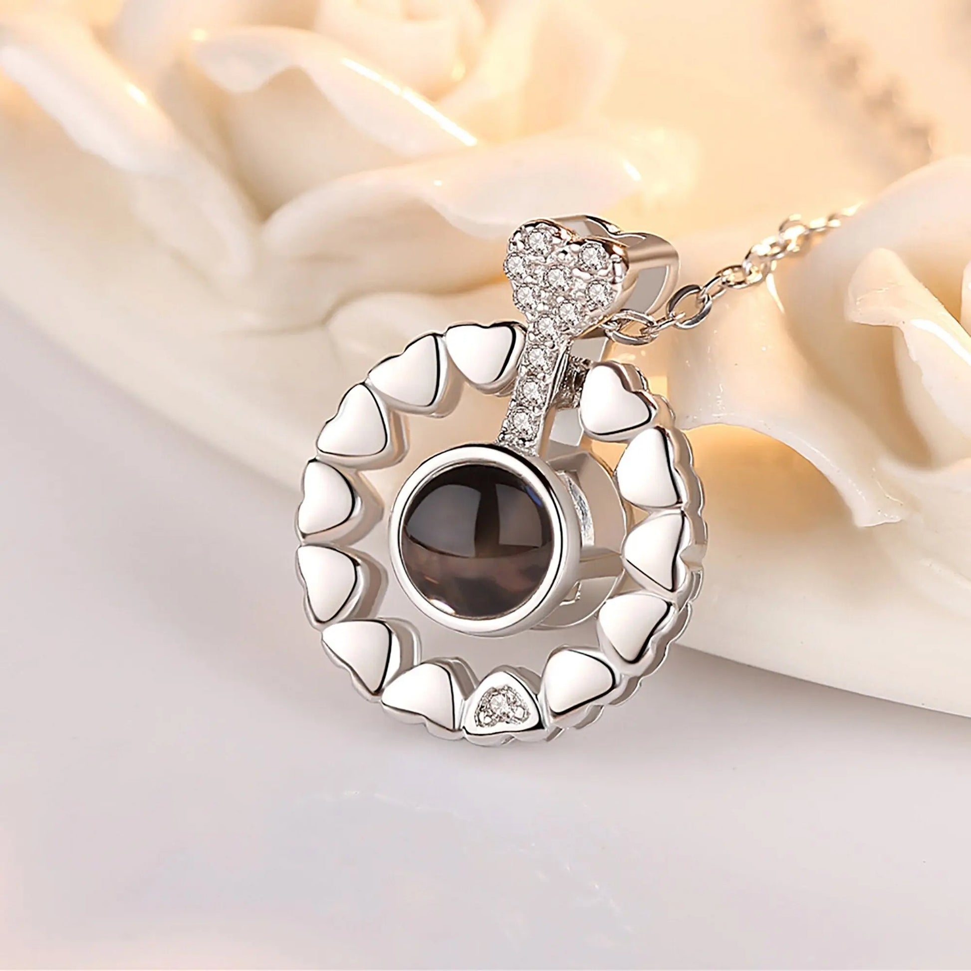 Love projection necklace with customizable photos Necklace Heart Pendant - Blade & Thread