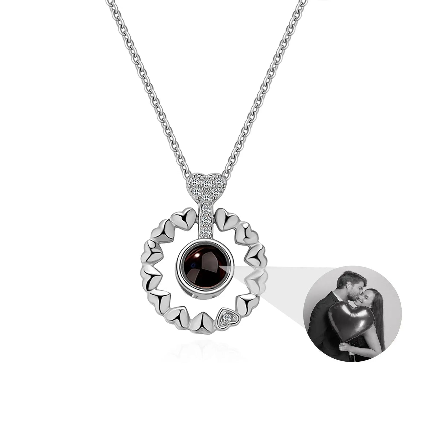 Love projection necklace with customizable photos Necklace Heart Pendant - Blade & Thread
