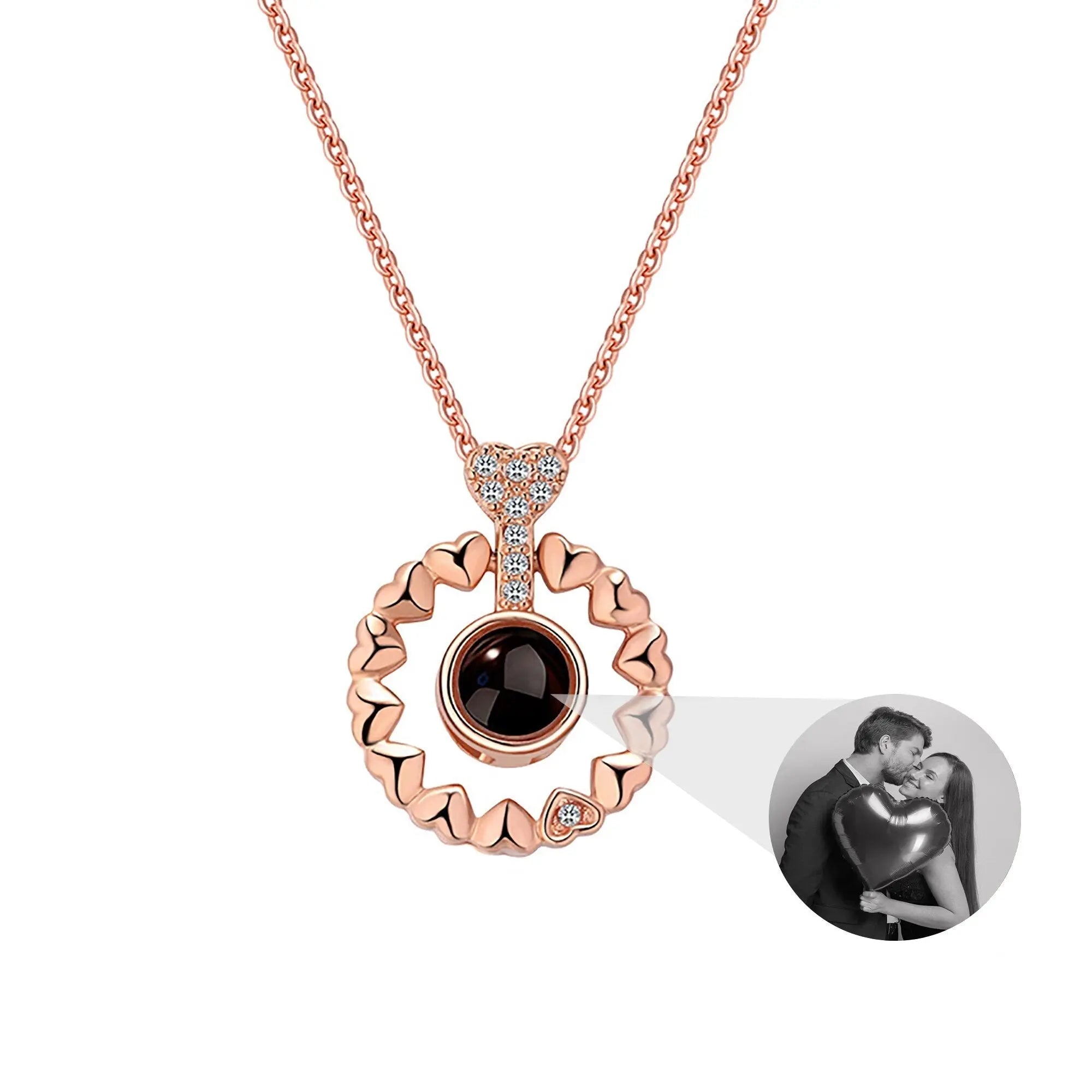 Love projection necklace with customizable photos Necklace Heart Pendant nowadaysfashion