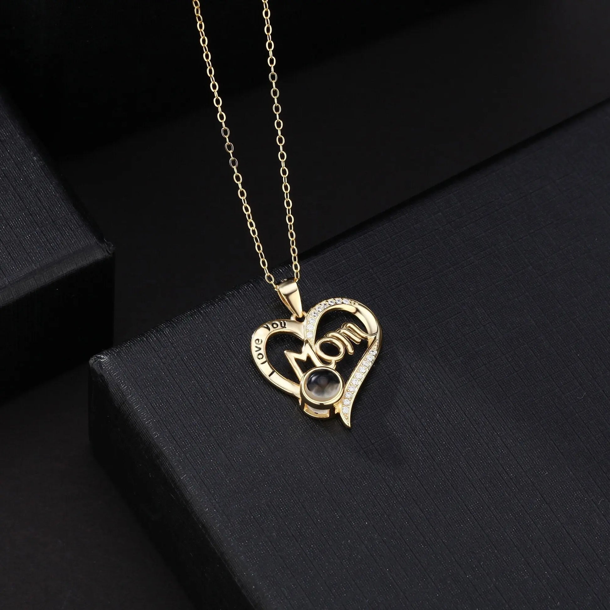 Love projection necklace with customizable photos Pendant Memorial Gift Anniversary gift - Blade & Thread