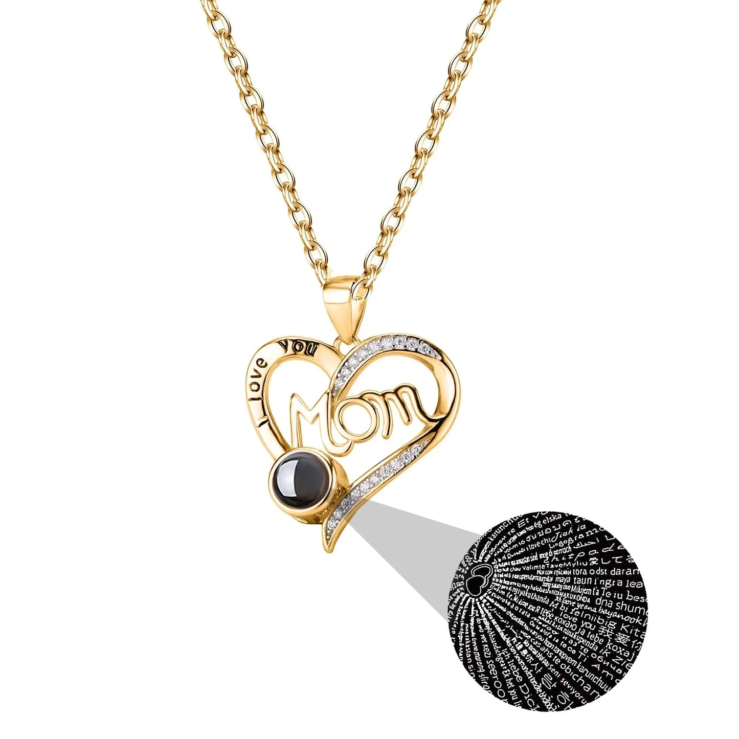 Love projection necklace with customizable photos Pendant Memorial Gift Anniversary gift - Blade & Thread