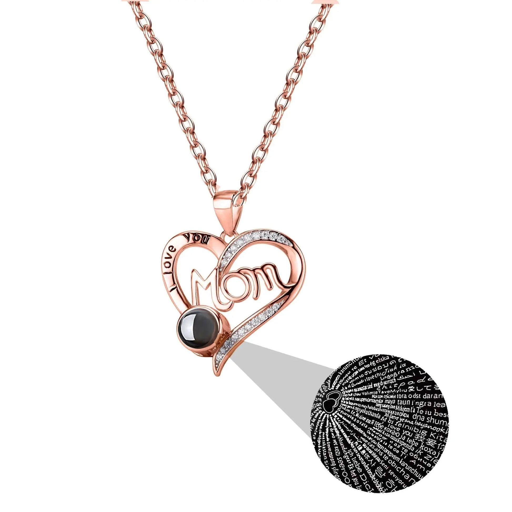 Love projection necklace with customizable photos Pendant Memorial Gift Anniversary gift - Blade & Thread